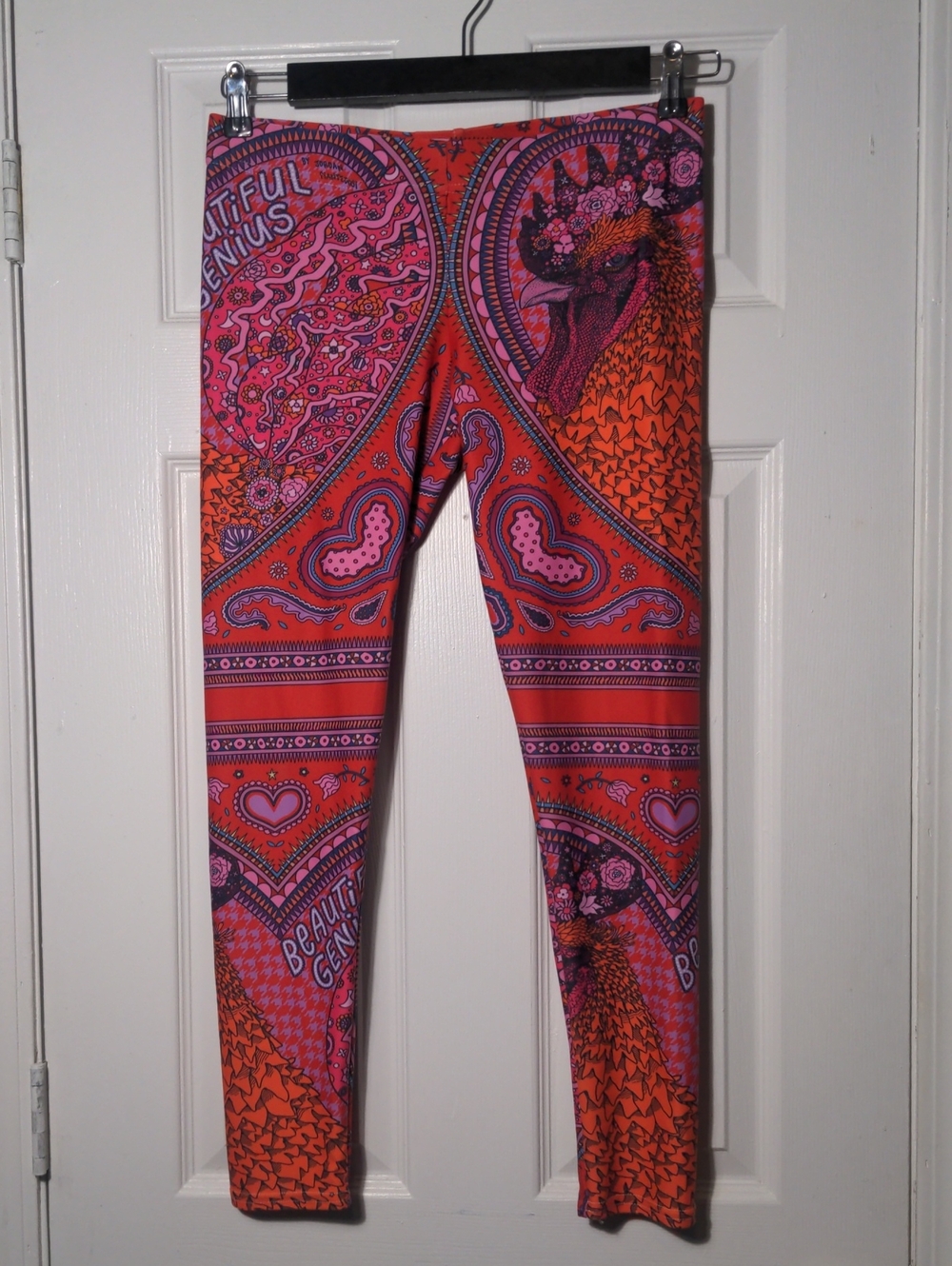 Beautiful Genius Maximalist Princess Chicken Leggings Sz L